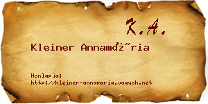 Kleiner Annamária névjegykártya